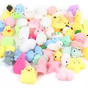 10 шт. случайная мини-мягкая игрушка-моти, мягкая игрушка для вечеринки, каваи, мягкая игрушка-стресс, игрушка-единорог, поросенок, кошка, игрушка для детей, девочек и мальчиков