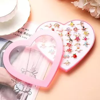 10 шт случайных страз детские мультяшные кольца для пальцев наборы цветы бабочки разноцветные фрукты ювелирные аксессуары