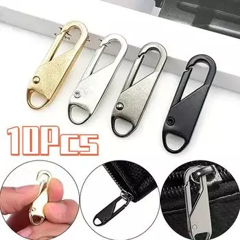10 шт., сменная металлическая застежка-молния, съемный ползунок молнии, ремонтный комплект для одежды, куртки, рукоделия, шитья, головка молнии Plastic
