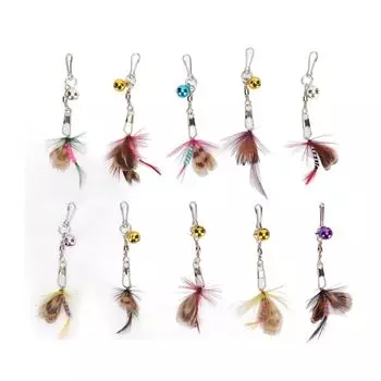 10 шт., сменная палочка для кошки, перо, милое летающее насекомое, привлекательная игрушка для кошки, аксессуары