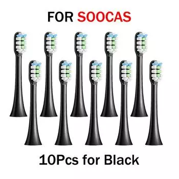 10 шт. сменные насадки для SOOCAS X3/X3 Pro/X1/V1/V2/D3/X3U/X5, мягкие насадки DuPont с щетиной, в вакуумной упаковке розовый