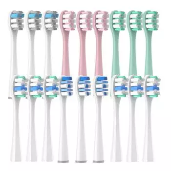 10 шт., сменные насадки для вакуумной щетки для Usmile Y1S/Y4/U1/U2/U3/P1/P4, полный спектр мягких насадок DuPont Sonic для электрической зубной щетки, чистящие насадки cal поли зеленый