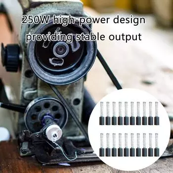 10 шт. сменные угольные щетки для швейной машины 250 Вт, угольные щетки для двигателя швейной машины 5x12 мм для домашней швейной машины