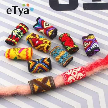 10 шт. смешанная ткань, бусины-дреды, зажимы-манжеты для волос, бусины-трубки, разные стили, аксессуары для волос