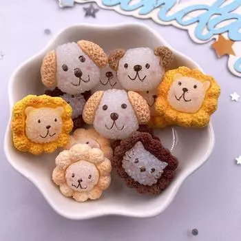 10 шт. Смешанные смолы Каваии Разноцветные Фигурки Голов Собак Кошек Плоская задняя часть Кабошон Камень DIY Скрапбук Декор Ювелирные изделия Ремесла Аксессуары