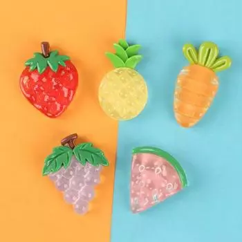 10 шт. смешанных светящихся мини-фруктов из смолы для украшения дома и сада, смешанные подвески своими руками