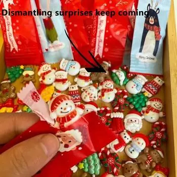10 шт. смоляная рождественская кукла, слепой мешок, рождественский лось, Санта-Клаус, подарочные награды для детей детского сада