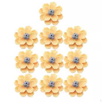 10 шт. смоляных пуговиц с плоской задней частью, украшения для самостоятельного изготовления чехла для телефона с плоским задним бантом для волос в центре жёлтый
