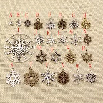 10 шт., снежинка, очаровательные ювелирные изделия, начальные подвески, подвески, подвески, принадлежности для изготовления ювелирных изделий HJ091 B-11x13mm