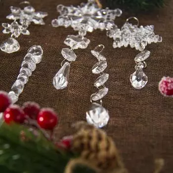 10 шт. Снежинка прозрачная имитация акриловых сосулек подвесное украшение рождественская елка подвеска новогодняя зимняя вечеринка украшение для дома