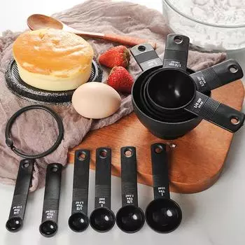 10 шт. со шкалой, мерная ложка, чайная ложка, многофункциональная ложка, мерная чашка для выпечки торта, муки, мерная чашка для еды, домашняя кухня, инструменты для приготовления пищи белый