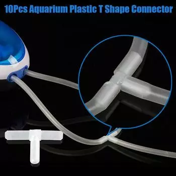 10 шт. соединитель для воздушного насоса для аквариума, пластиковый, Т-образный, 3-ходовой, соединитель для трубок, аксессуары для аквариума белый