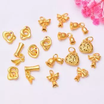 10 шт., сохраняющий цвет, песочно-золотой кулон «Лилия колокольчика», маленький кулон, колокольчик, бамбуковый шарнир, браслет ручной работы, бисер, ювелирные изделия, аксессуары, свободные бусины Q63 1#