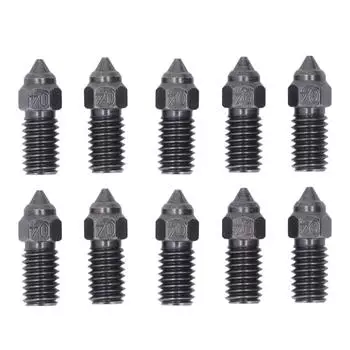 10 шт., сопла из закаленной стали, 0,4 мм, высокая производительность, высокая термостойкость, металлические горячие концы для 3D-принтера f