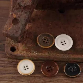 10 шт. состаренных пуговиц для костюма, высококачественные натуральные пуговицы с изображением фруктов, дизайнерские пуговицы для костюма, круглые пуговицы с четырьмя глазками для пальто 24L = 15.0MM * Round * White