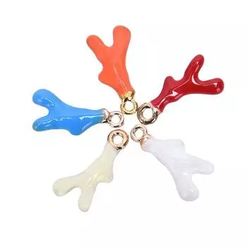 10 шт. сплав эмаль рог оленьего рога подвески кулон ювелирные изделия изготовление ремесленных аксессуаров оранжевый