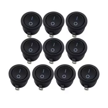 10 шт. SPST Snap-in ON-Off 2 Pin Round Snap Rocker Boat Black AC 250V 6A 125V 10A Замена бытовой техники