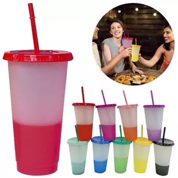 10 шт. стаканов для холодного кофе без BPA, меняющие цвет стаканы для вечеринки, забавный стакан 24 унции для питья холодного кофе для детей и взрослых