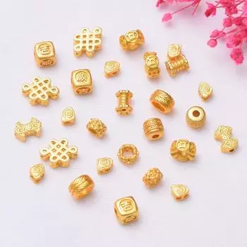 10 шт. старинных бусин цвета песка и золота, сохраняющих цвет, различные россыпи бусин, браслеты ручной работы из бисера, ожерелья, аксессуары для украшений, бусины с большими отверстиями. Q73 1#