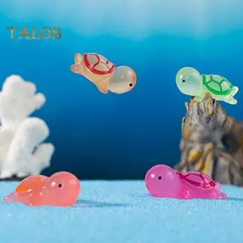 10 шт., статуя черепахи, тонкая работа, декоративная смола, практичная светящаяся статуя черепахи, микропейзаж, домашний декор L оранжевый