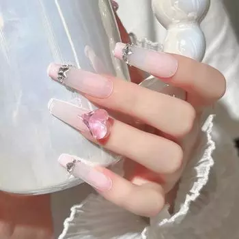 10 шт. стеклянные мокко изогнутые сердечки с заостренной головкой для дизайна ногтей 3D Diy маникюрные украшения алмазные аксессуары