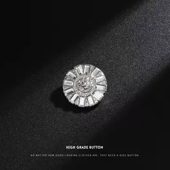 10 шт. стеклянных ромбовидных пуговиц универсальная женская одежда верхняя шерстяная куртка модные нежные пуговицы круглые меховые пуговицы маленькие Round & 18mm & 3 #Silver