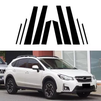 10 шт., стойки для окон и дверей автомобиля, накладка, наклейка для Subaru Crosstrek/Subaru XV/XV Crosstrek 2013-2017, глянцевый черный