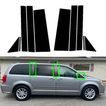 10 шт., стойки для оконных стоек автомобиля, дверные накладки, наклейка для Dodge Grand Caravan 2008 2009 2010 2011 2012 2013 2014 2015 2016-2020