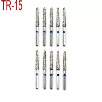 10 шт., стоматологическая алмазная дрель, средняя полировка, сглаживание для высокоскоростного наконечника FG 1,6 мм, инструменты для стоматолога TR-15