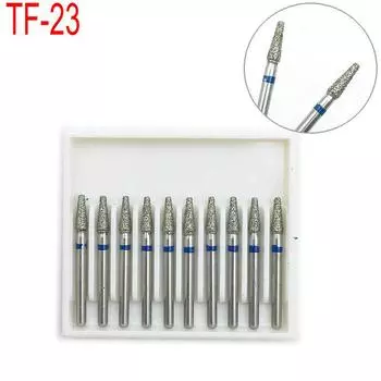 10 шт., стоматологические алмазные боры для полировки, разглаживания и отбеливания, средний FG 1,6 мм для высокоскоростного наконечника TF-23