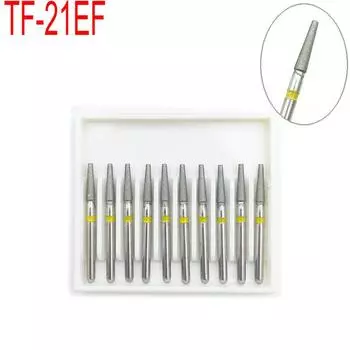 10 шт., стоматологические алмазные боры для полировки зубов, высокоскоростной наконечник FG 1,6 м, стоматологические боры TF-21EF, Лидер продаж