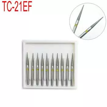 10 шт., стоматологические алмазные боры, стоматологические боры Dia-burs для высокоскоростного наконечника, сверхтонкий инструмент для стоматологии TC-21EF