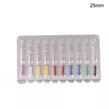 10 шт. Стоматологические нервные колючие броши Эндодонтические инструменты Корневой канал 21/25 мм Очистка Ручные файлы Ручка Стоматологические инструменты 25mm