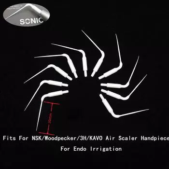 10 шт. стоматологических пластиковых звуковых эндоскопических ирригационных насадок для лечения корневых каналов, наконечника воздушного скалера, ультразвуковых хирургических инструментов белый