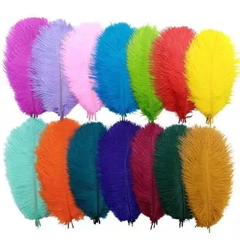 10 шт. страусиные перья свадебный центральный элемент для рукоделия, материал для поделок, украшение «сделай сам», карнавальный головной убор, аксессуары, шлейфы 10pcs 20-25CM