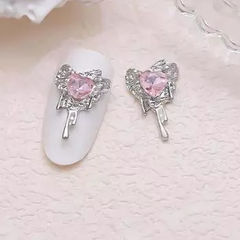 10 шт., стразы для дизайна ногтей, украшения 3D, сердце, искусственный кристалл на сплаве, подвески, креативные украшения, аксессуары для чехла для телефона, ожерелье, ювелирные изделия