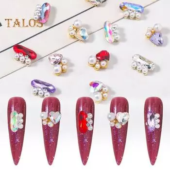 10 шт., стразы для ногтей, трехмерный маникюрный декор без запаха, очаровательный дизайн ногтей, 3D декоры со стразами, аксессуары для красоты ногтей