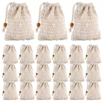 10 шт., сумка для мыла из сизаля для душа, сумка для мыла из натурального сизаля, отшелушивающий держатель для мыла для ванны и душа