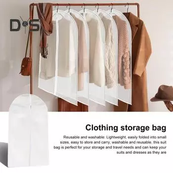 10 шт. Сумки для хранения одежды с застежками-молниями, устойчивые к царапинам, легко идентифицируемые, полупрозрачные, подвесные сумки для костюмов 100cm