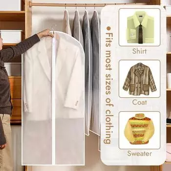 10 шт. Сумки для хранения одежды с молниями, устойчивые к царапинам, легко идентифицируемые, полупрозрачные, подвесные