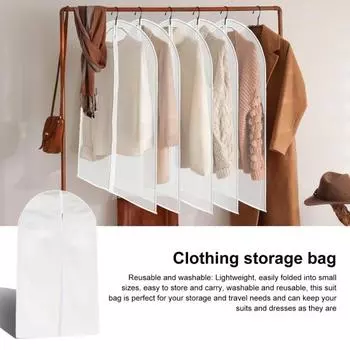 10 шт. Сумки для хранения одежды с застежками-молниями, устойчивые к царапинам, легко идентифицируемые, полупрозрачные, подвесные сумки для костюмов 100cm