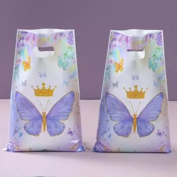 100 шт. сумочка конфетные мешочки бабочка день рождения украшения детский подарочный пакет первый день рождения девочка принадлежности для вечеринки по случаю рождения ребенка 100 PCS
