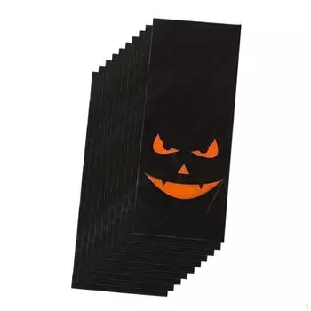 10 шт. сумок для подарков на Хэллоуин, сумки для сладостей на Хэллоуин, плоские сумки, креативные, сумки для сладостей на Хэллоуин чёрный