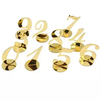 10 шт. Свадебные номера столов золотые зеркальные акриловые знаки декор для номеров приемов X3UC золотой
