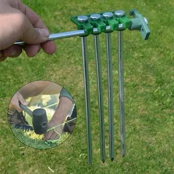 10 шт. сверхмощные колышки для палаток, нержавеющие, устойчивые к коррозии колышки для навеса, колышки для кемпинга на открытом воздухе, аксессуары 10 pcs зелёный