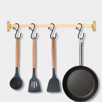 10 шт. сверхмощные крючки S с защитной пряжкой, многофункциональные металлические крючки, простая установка, комнатные растения, кухонная утварь, подвесные крючки S-образной формы чёрный