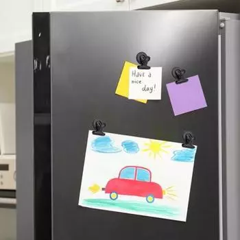 10 шт сверхмощные магнитные зажимы черные круглые доски для холодильника организация крепеж для дисплея держатель для ручек 10 pcs чёрный