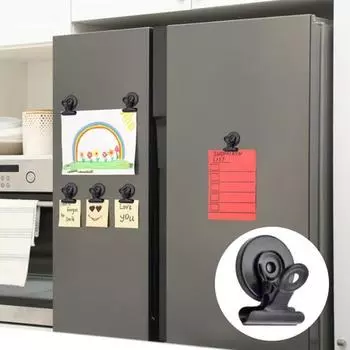 10 шт сверхмощные магнитные зажимы черные круглые доски для холодильника организация крепеж для дисплея держатель для ручек 10 pcs чёрный