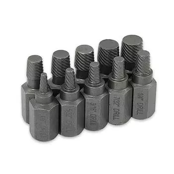 10 шт. сверл для извлечения винтов, набор для извлечения сломанных поврежденных болтов, набор инструментов для извлечения электродрели 1/8-13/32