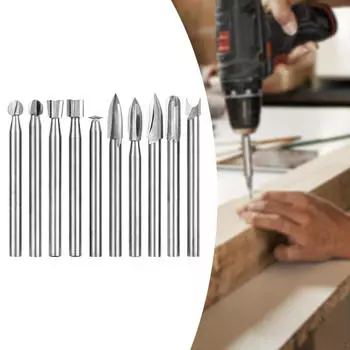 10 шт. сверл для резьбы по дереву, энтузиасты гравировки, деревообработка, круглый хвостовик 0,6 см, электрический